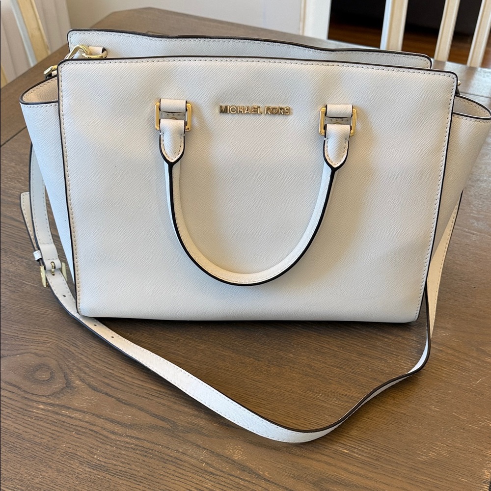 Michael Kors Cream Satchel Bag